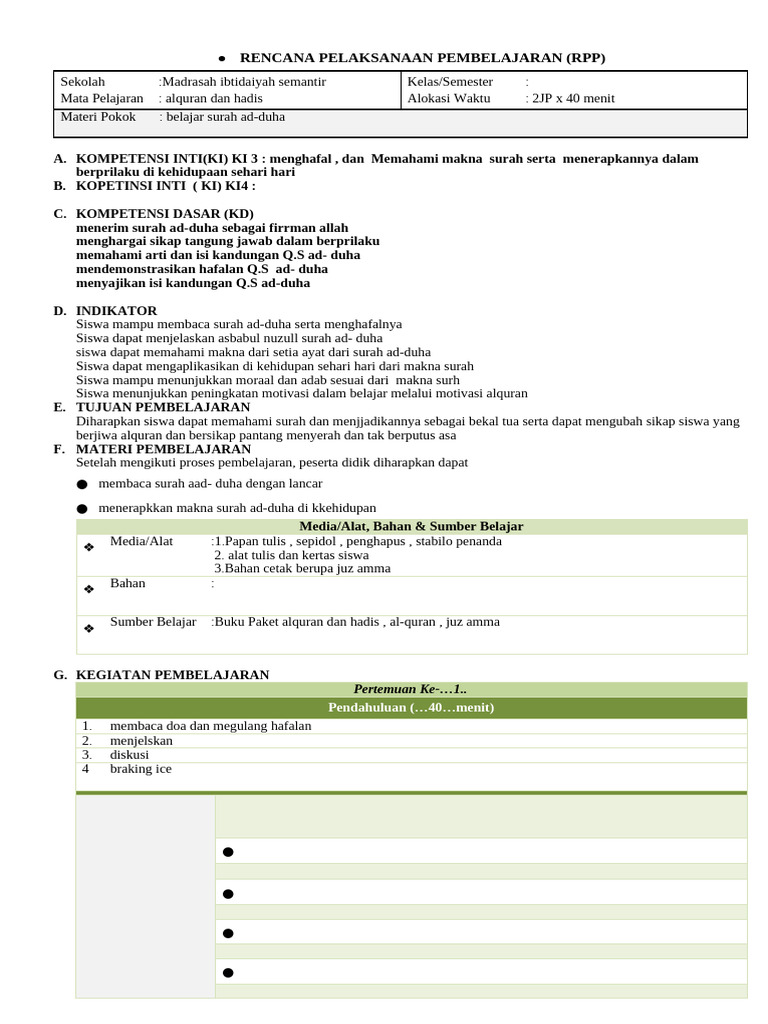 Template RPP | PDF