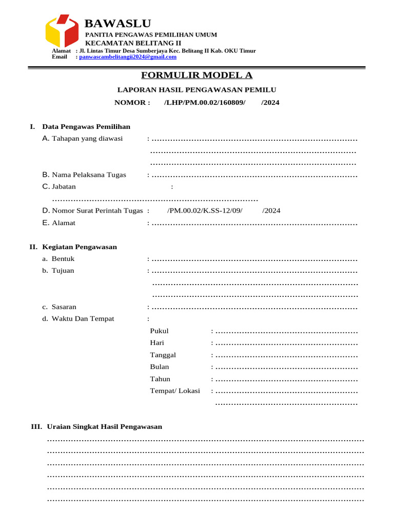Form A Template | PDF