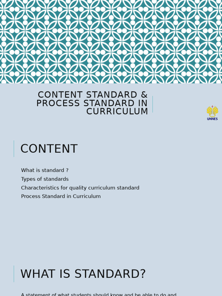 Content Standard Process Standard in Current Curriculum | PDF | Lesson ...
