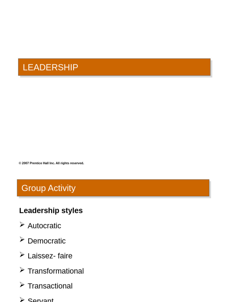 Lecture 10 11 Leadership | PDF