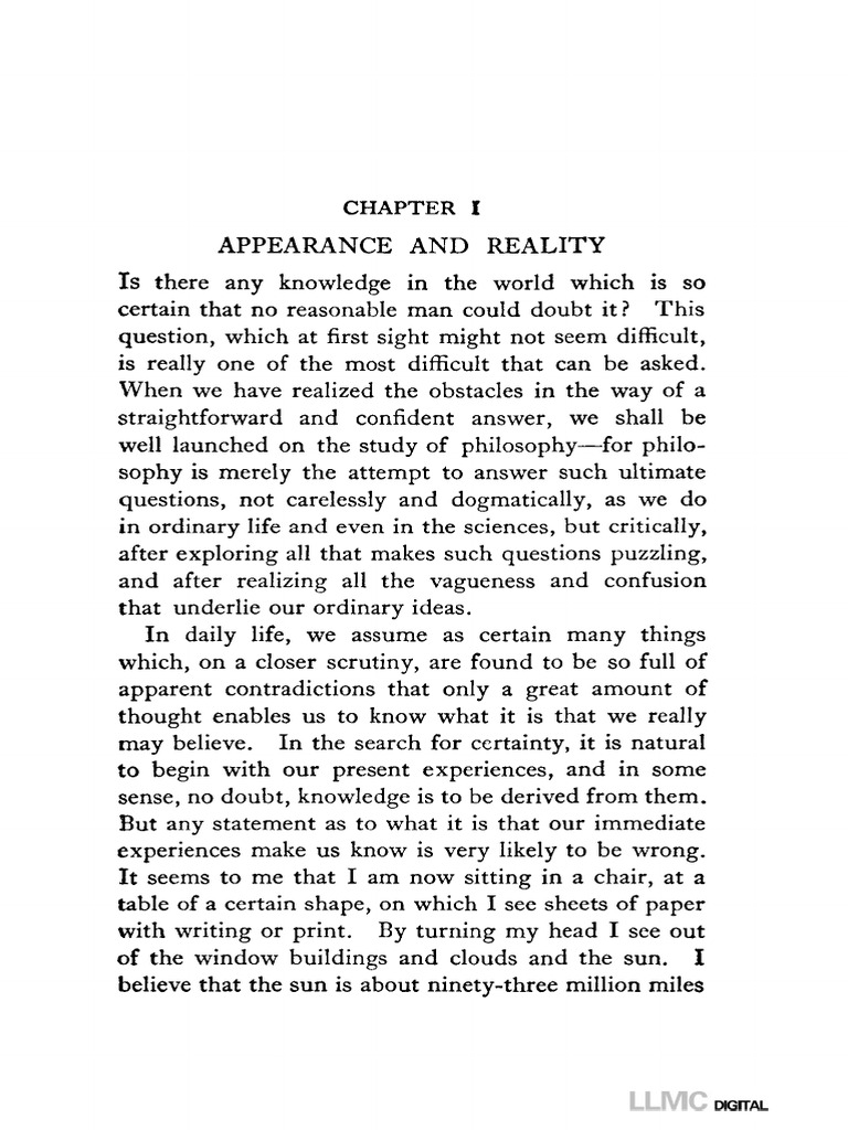 Russell - Appearance and Reality | PDF