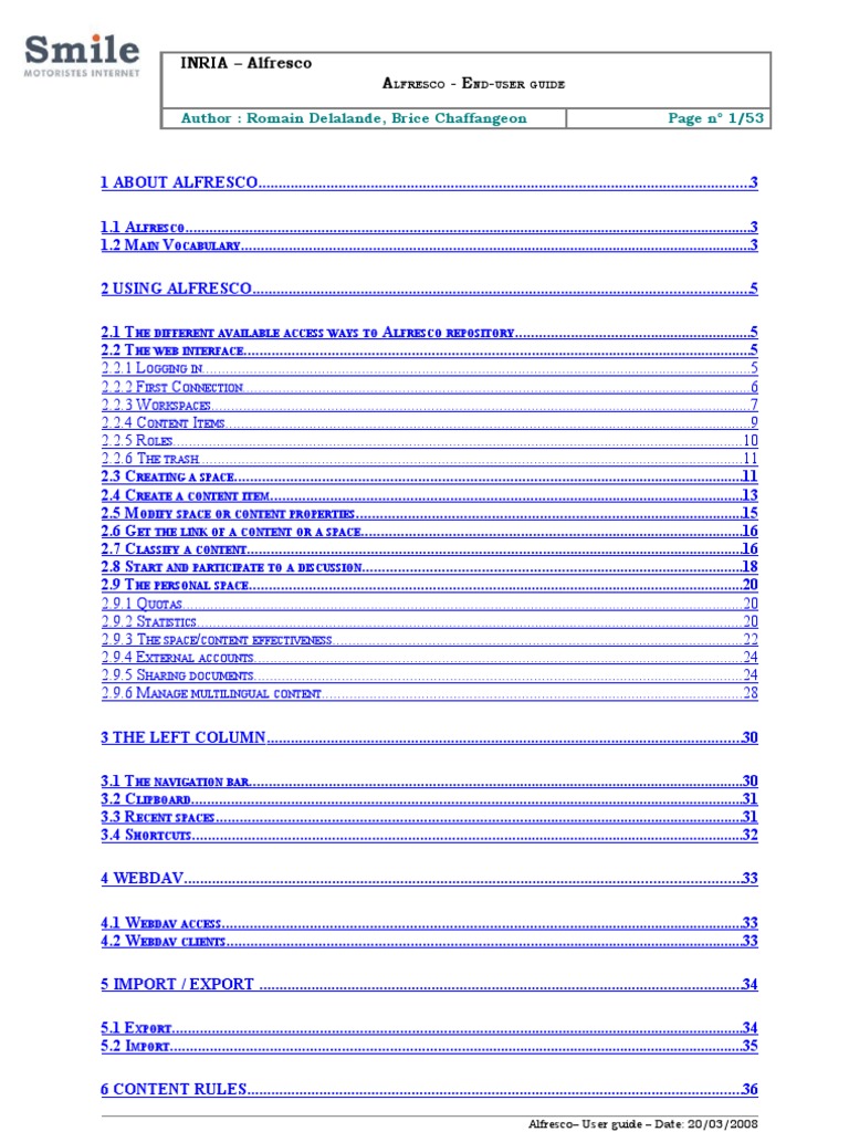 Alfresco User Manual Pdf Web Browser World Wide Web