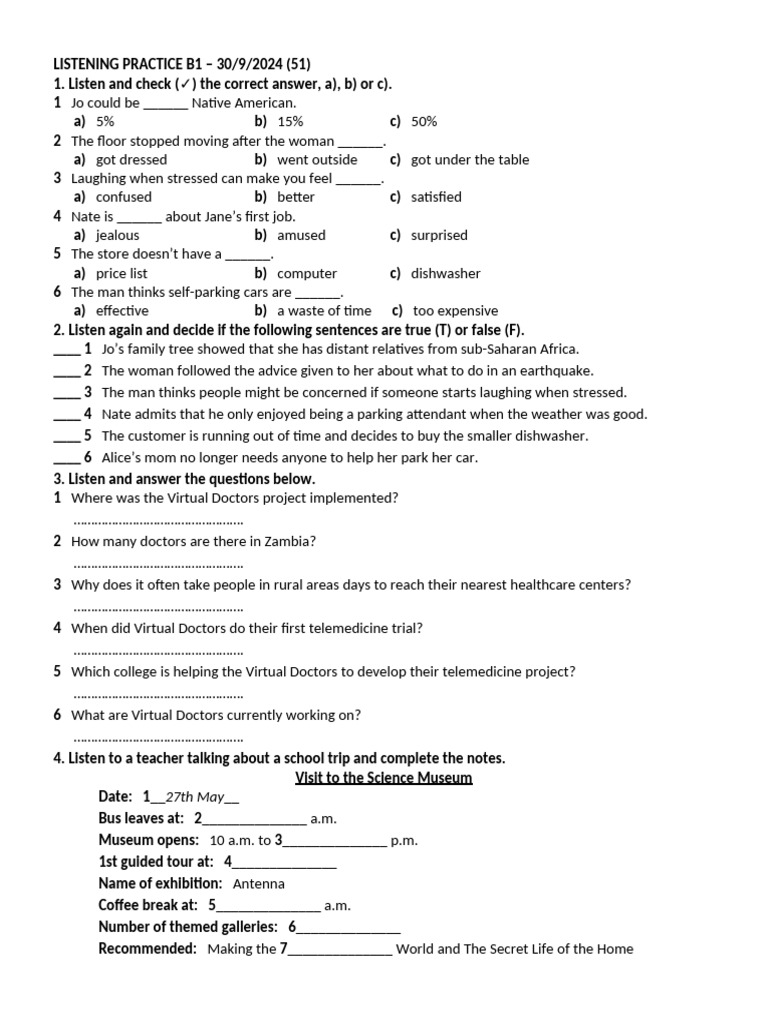 Listening Practice 1 G10 300924 Pdf