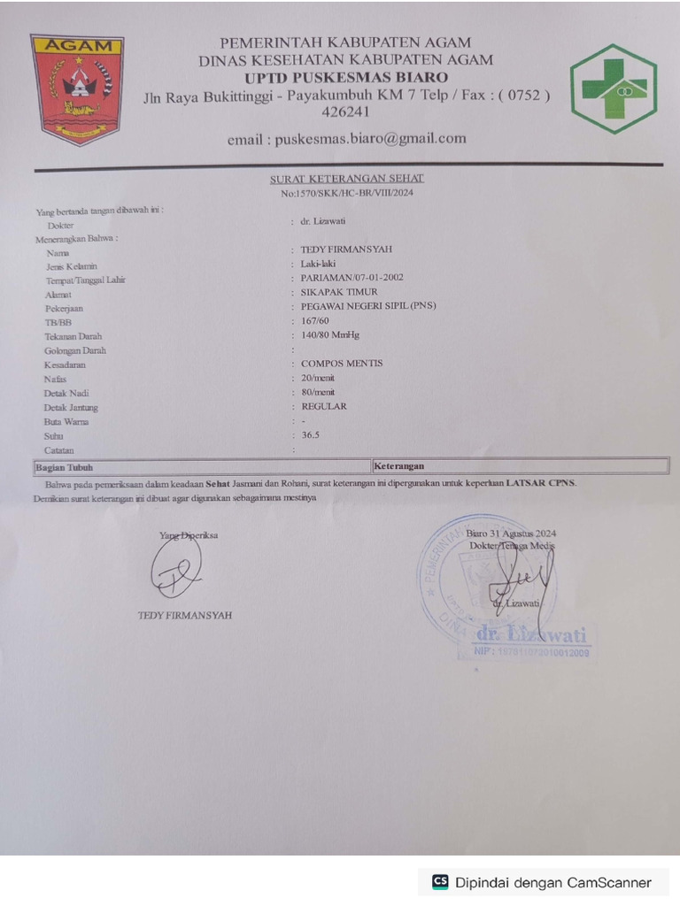 surat sehat | PDF