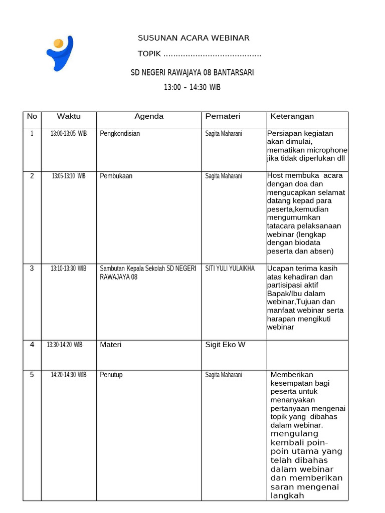 Susunan Acara Webinar | PDF