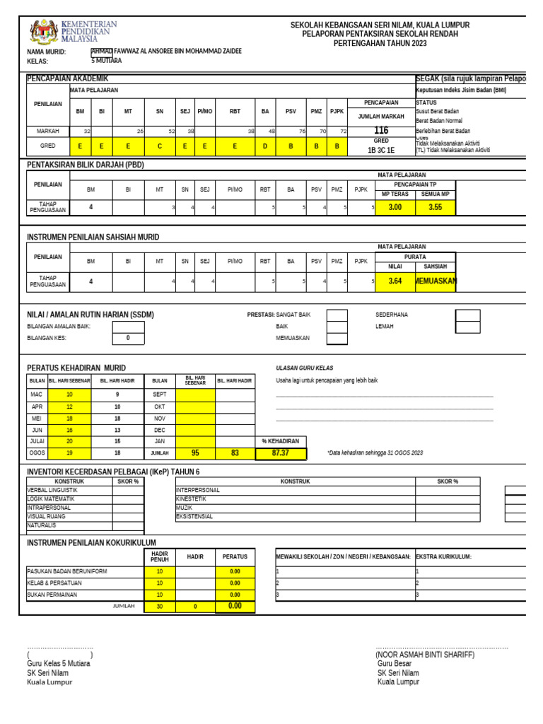 Pelaporan PPSR 5 Mutiara | PDF