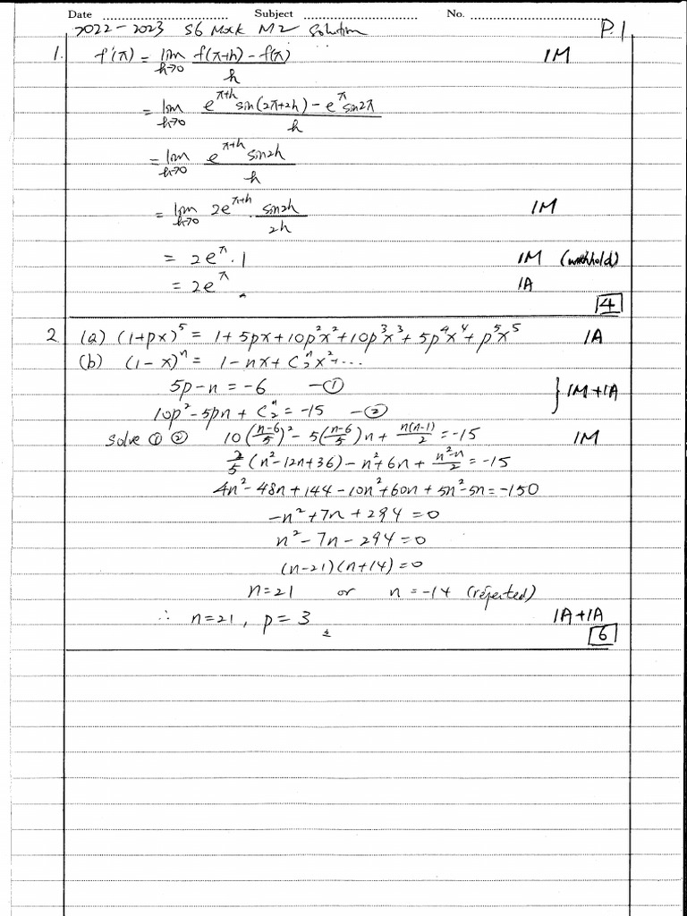 2223 M2 S6 Mock Ms School P Pdf