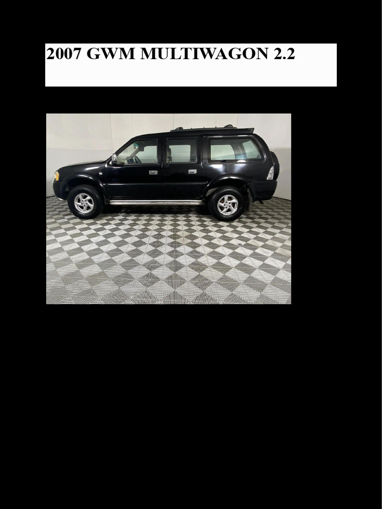 2007 GWM Multiwagon 2 | PDF