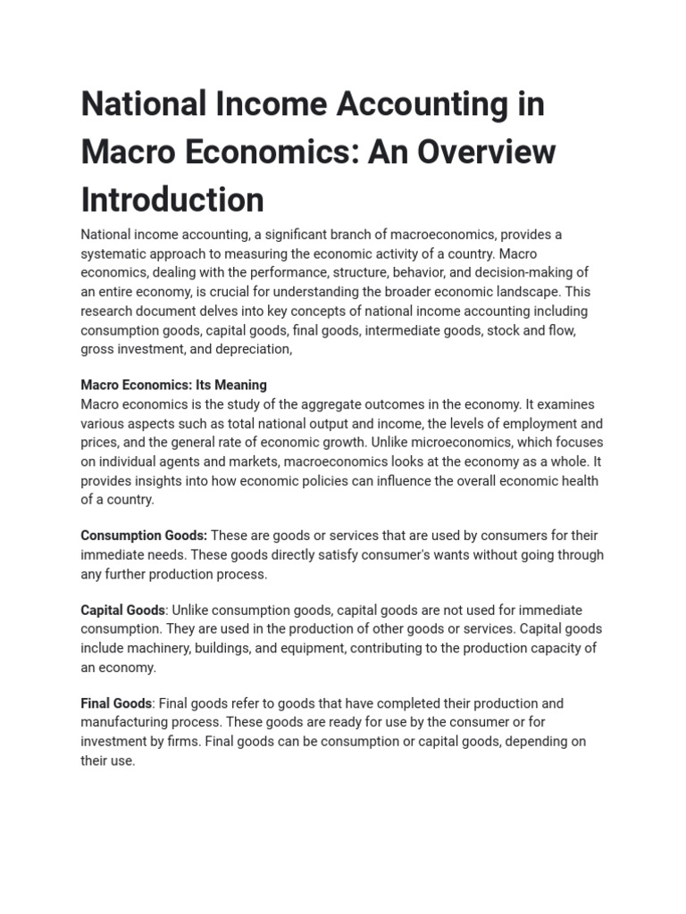 National Income Accounting in Macro Economics_ an Overview (1) | PDF