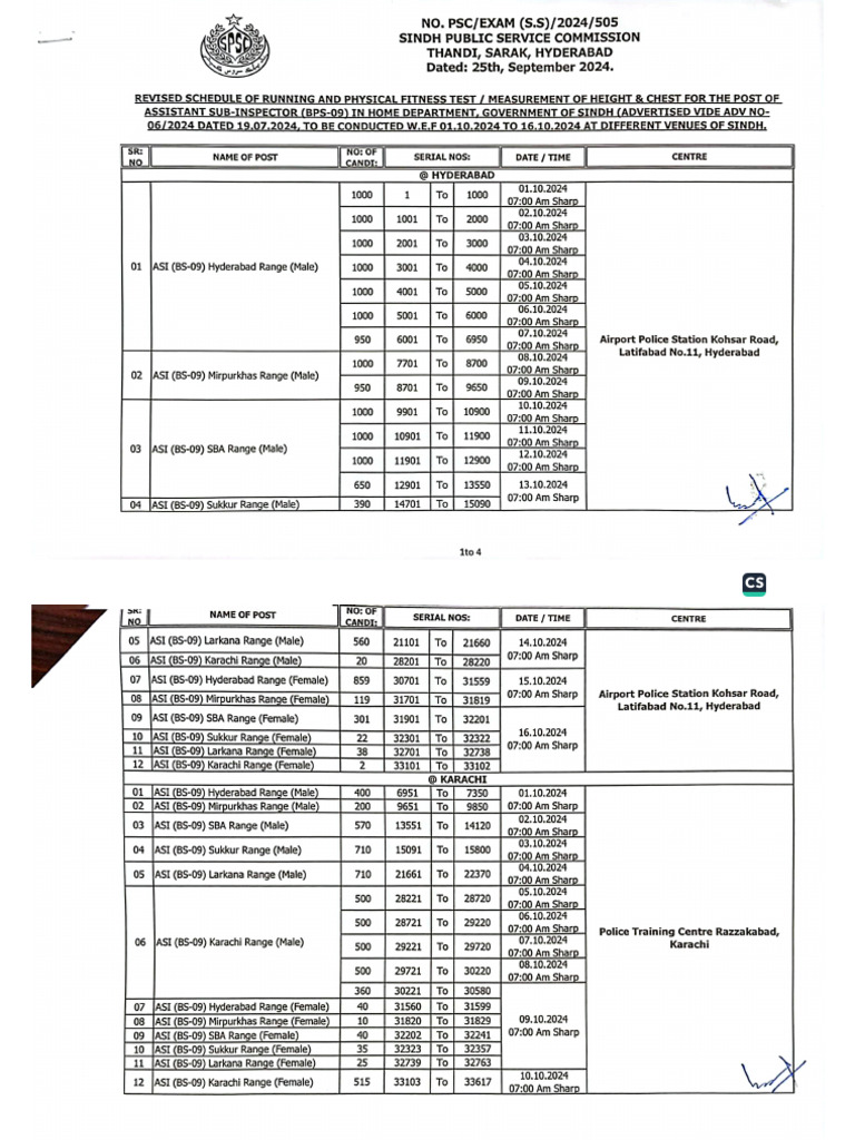 Revised Asi Schedule Pdf