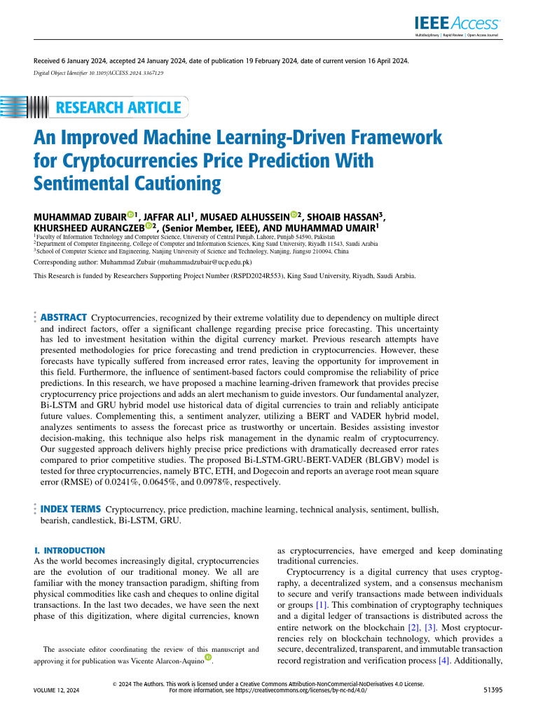 An Improved Machine Learning-Driven Framework For Cryptocurrencies ...