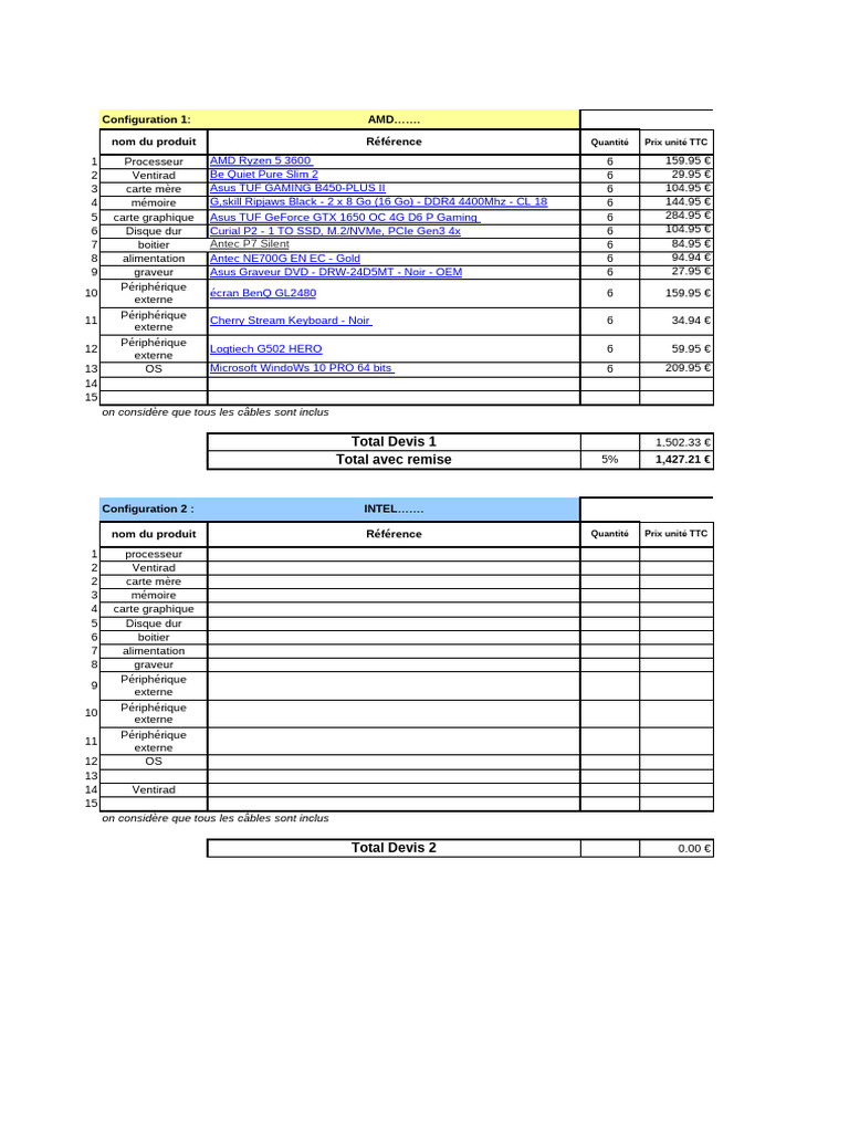 Devis Configuration 2223 Eleves | PDF