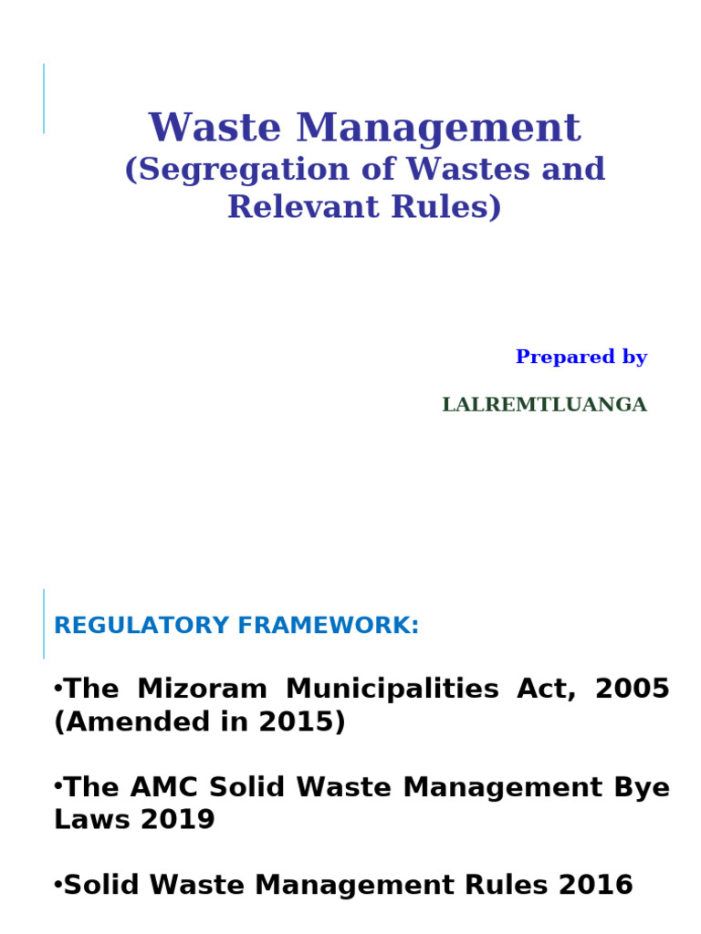 Waste Management (Segregation and Relevant Rules) | PDF