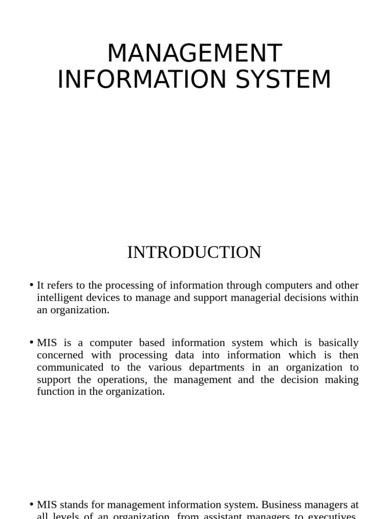 MIS Semester 1 | PDF