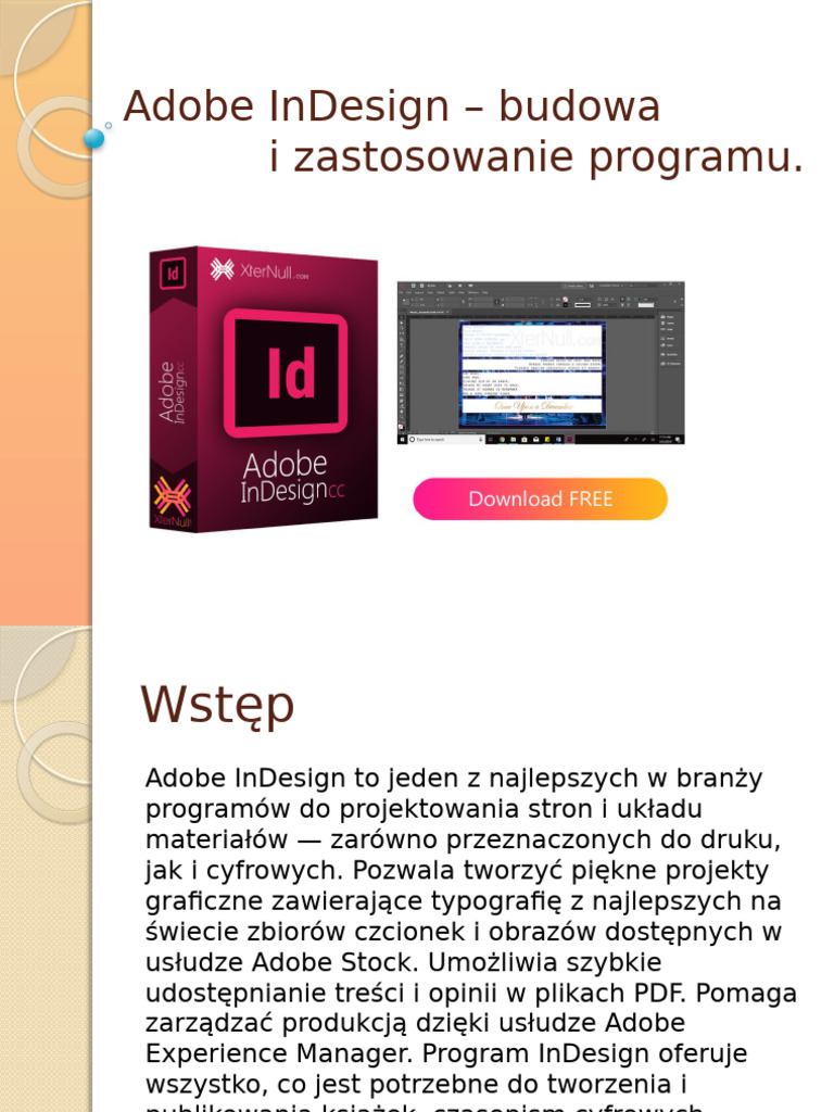 Adobe InDesign - Budowa I Zastosowanie Programu | PDF