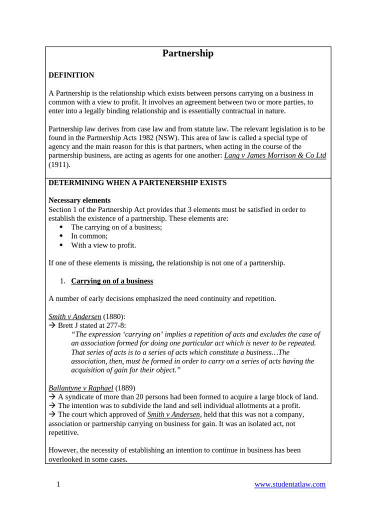 Partnership | PDF