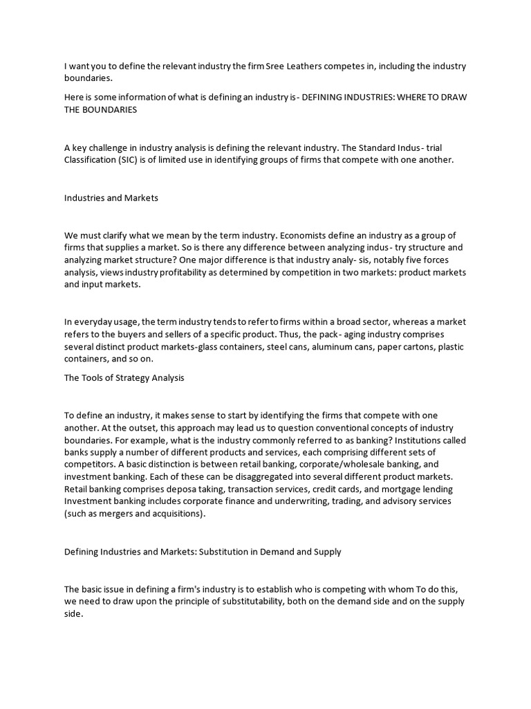 Industry Analysis | PDF