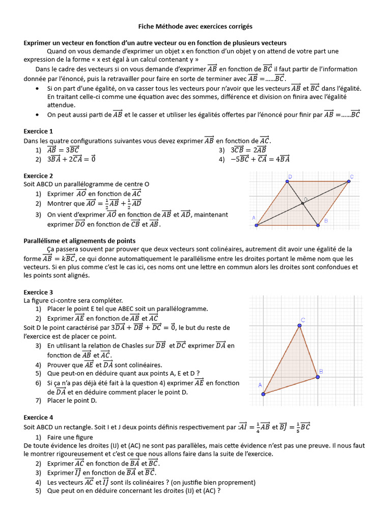2nde Vecteurs2 Exercices New | PDF