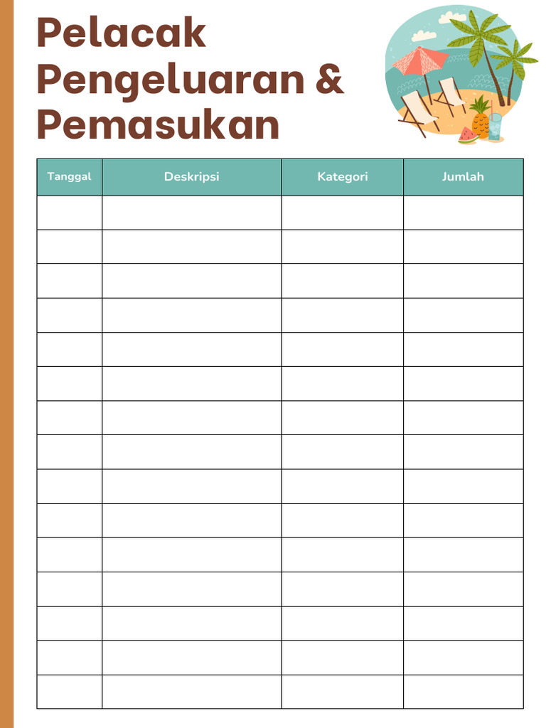 Tabel Pelacak Pengeluaran Liburan | PDF