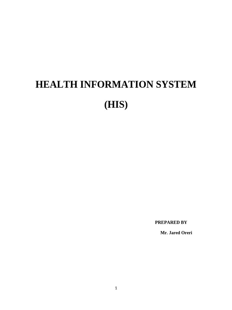 Overview of Health Information Systems | PDF | Health Informatics | Patient
