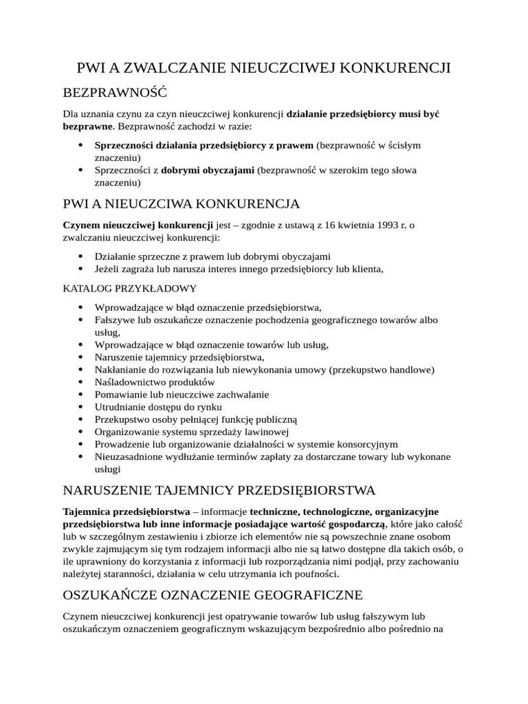 23.05 PWI A Nieuczciwa Konkurencja | PDF