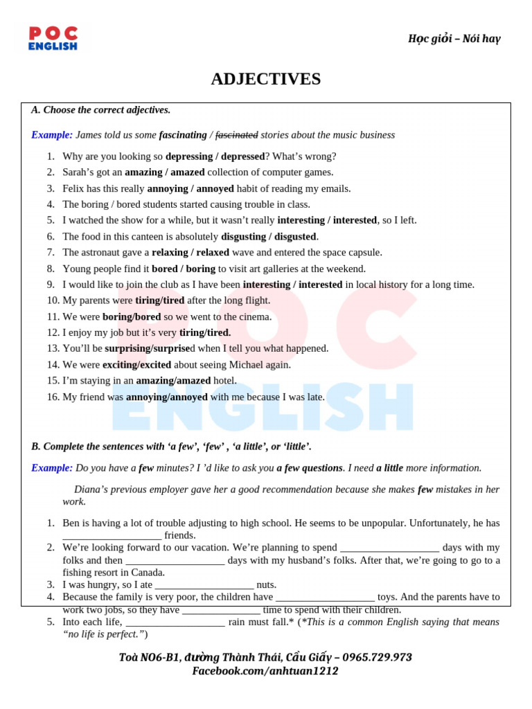 ADJECTIVES | PDF | Foreign Language Studies | Home & Garden