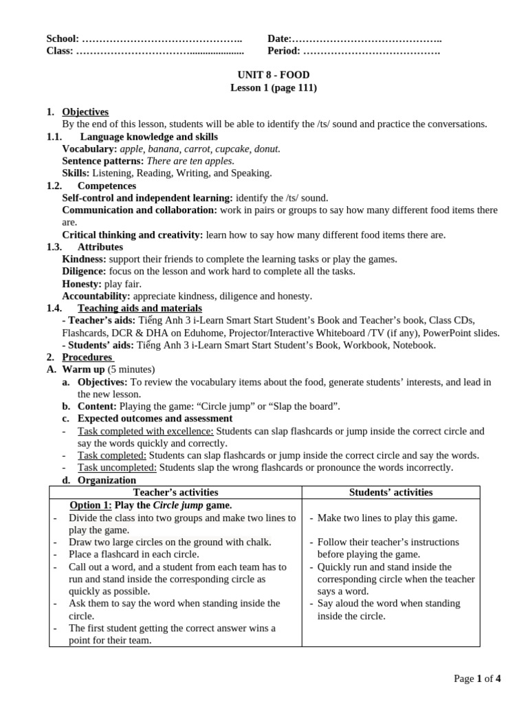 Unit 8 - Lesson 1 - Page 111 | PDF