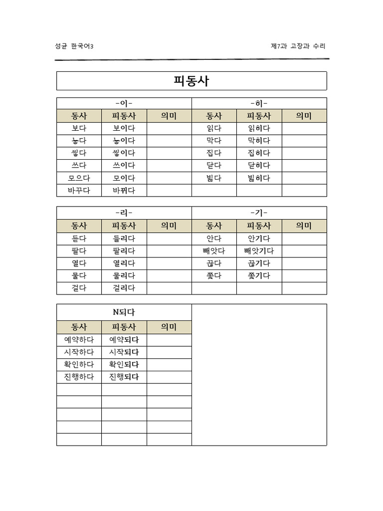 3-7-01. 피동사 목록 | PDF