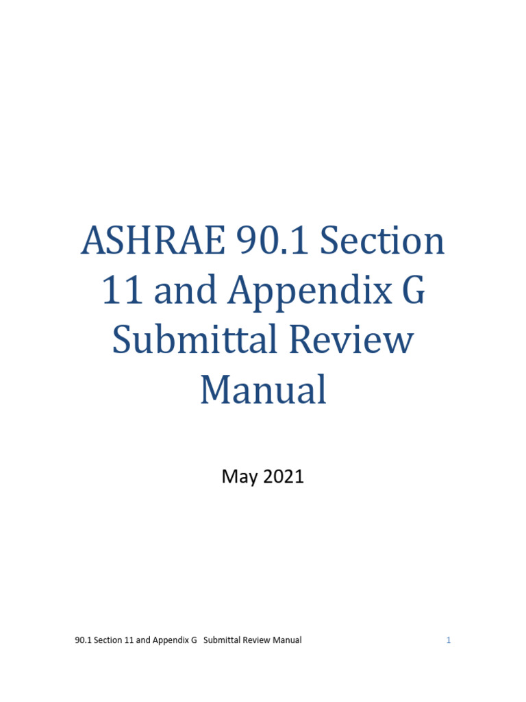 90.1 Secton 11 and Appendix G Review Manual V02 | PDF