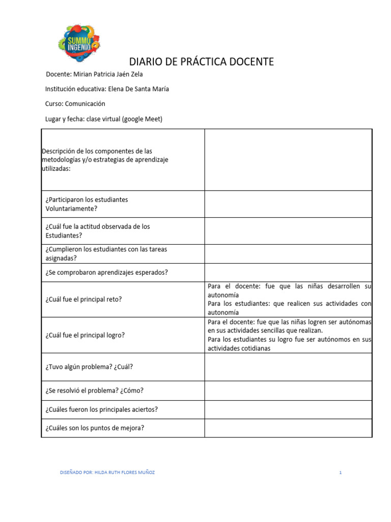 Diario de Practica | PDF