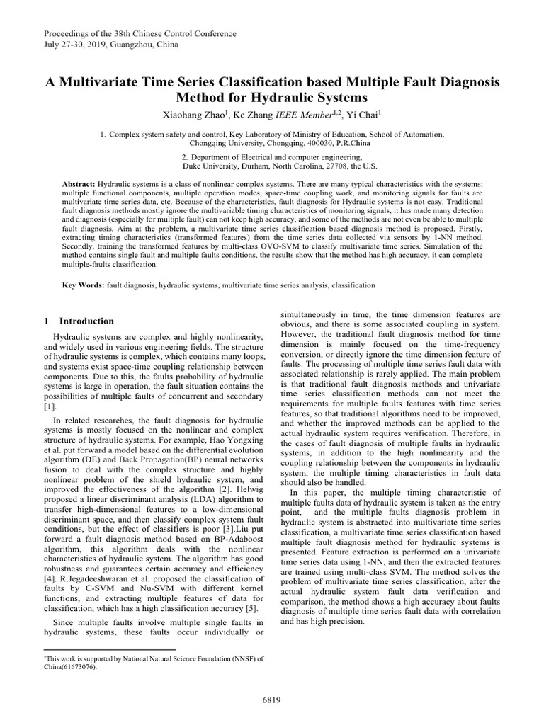 1 A Multivariate Time Series Classification Based Multiple Fault ...