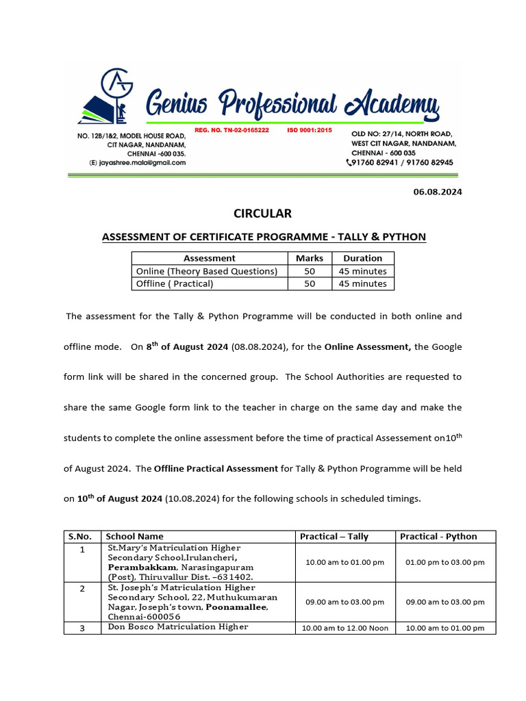 Cicular dmi 10 08 2024 practical assessment tally python 10 08 