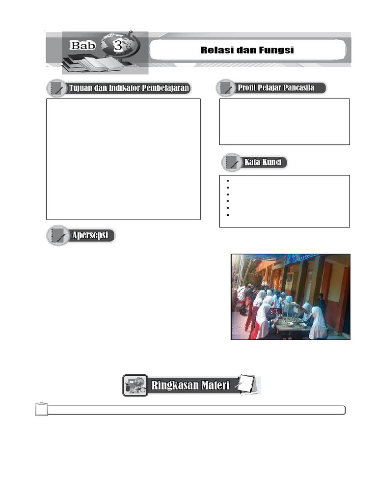 Bab 3 Relasi Dan Fungsi KL 8 Kurmer | PDF