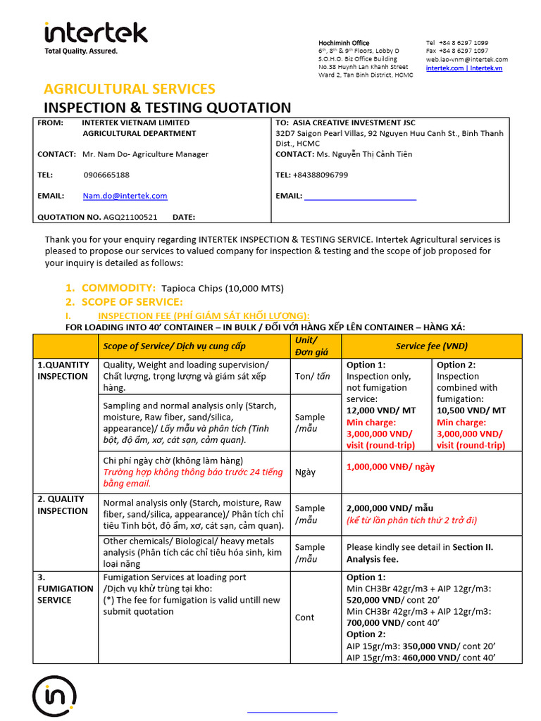 Agq21100521 - Asia Creative - Quotation - Tapioca Chips Inspection ...
