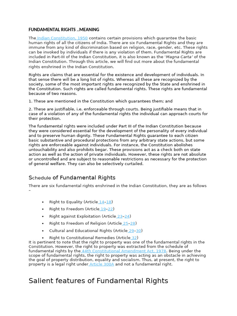 Fundamental Rights and State | PDF
