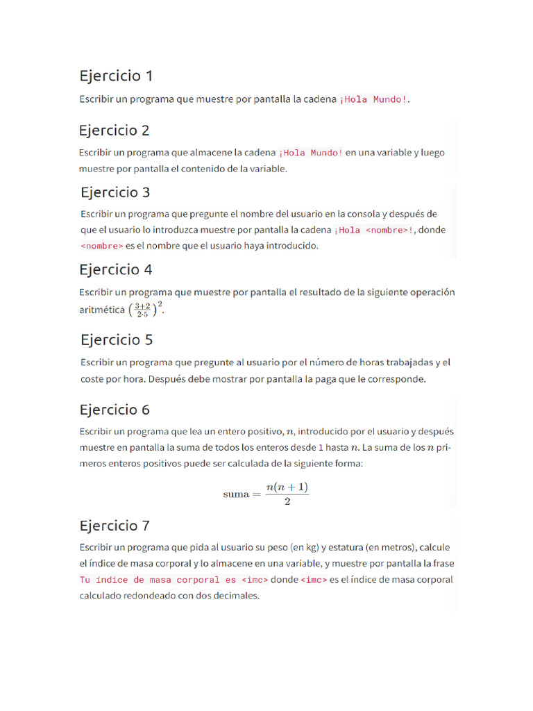 Ejercicios Python Level 1 | PDF