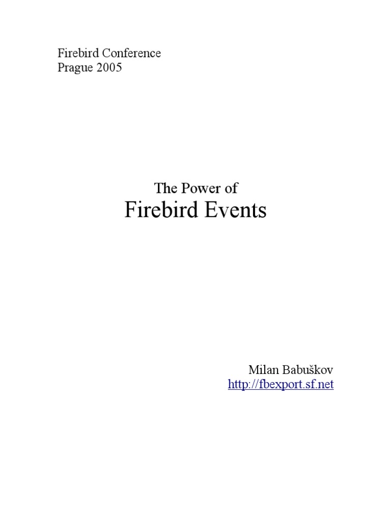 Firebird Events: The Power of | PDF