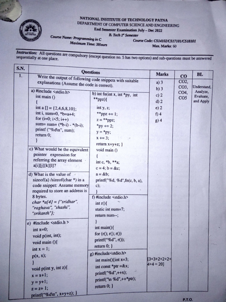 First Sem Papers | PDF