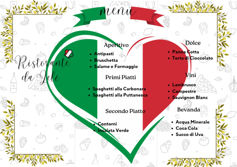 Menu Noite Italiana | PDF