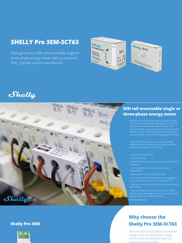 Shelly Pro 3EM-3CT63 - Sales Presentation | PDF | Energy Conservation ...