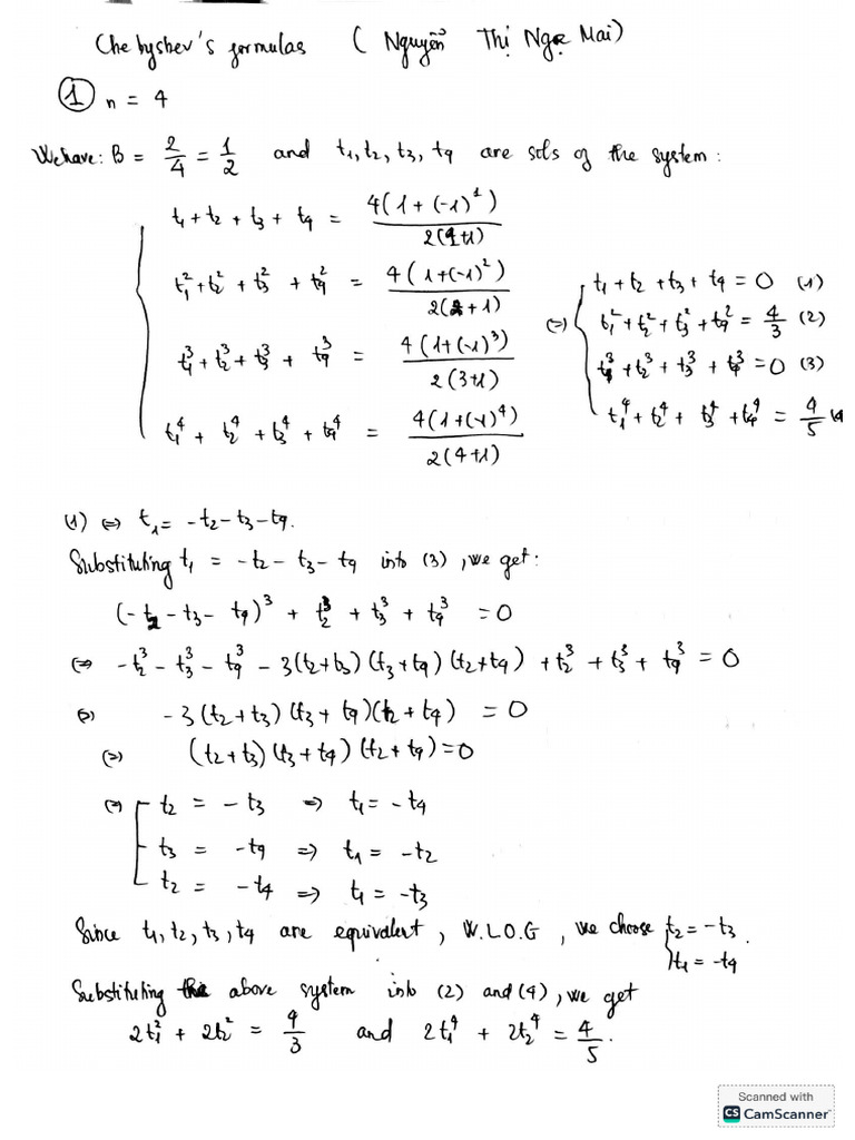 Chebyshev Formula With N 4, 5, 6 | PDF