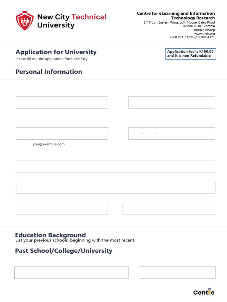 University Application Form Guide | PDF