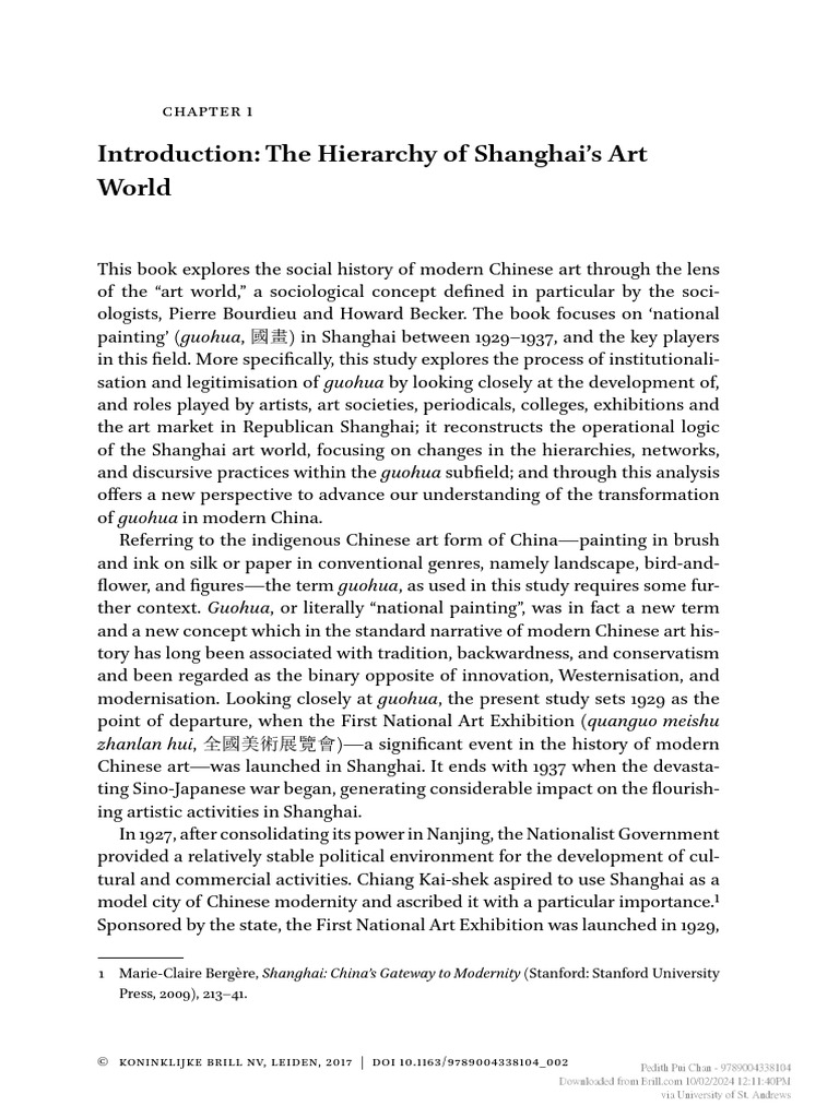 Introduction: The Hierarchy of Shanghai's Art World: Guohua Guohua | PDF