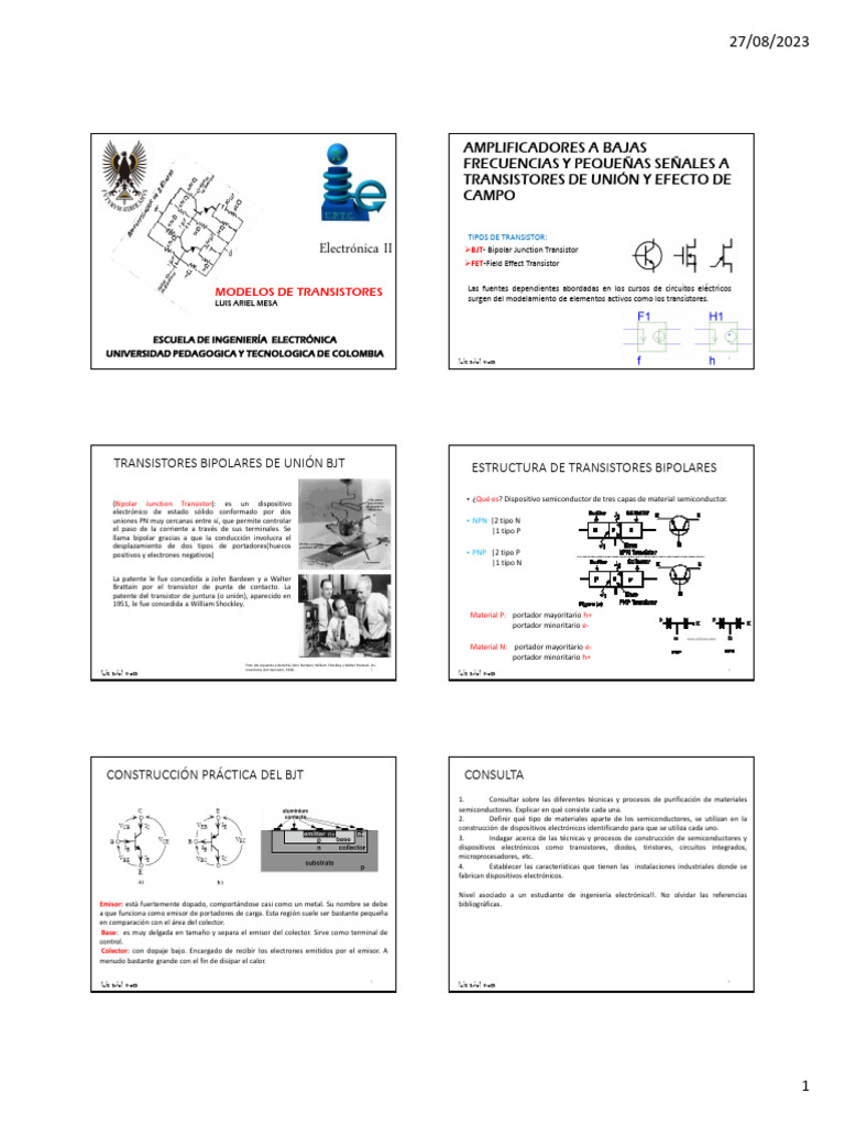 Modelos de Transistores en Electrónica | PDF | Transistor | Transistor ...