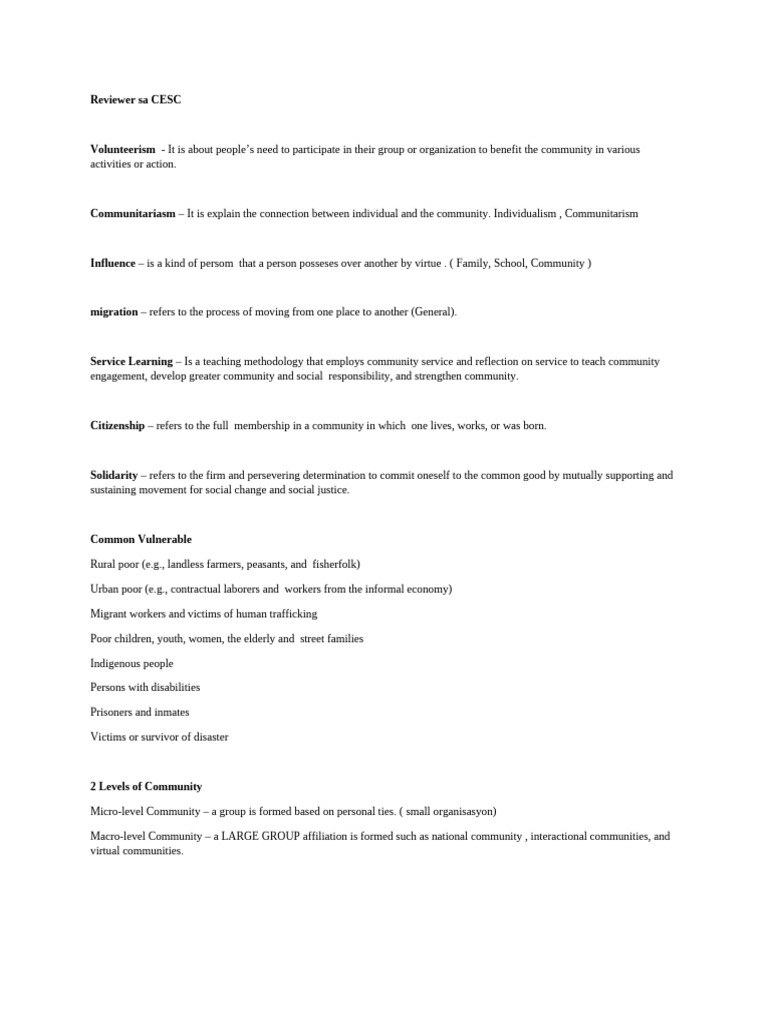 Reviewer Sa CESC | PDF