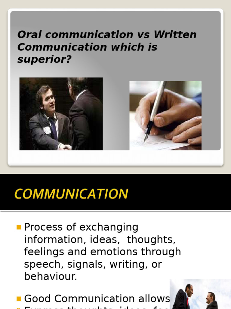 Oral vs Written Communication: Key Differences | PDF | Communication ...