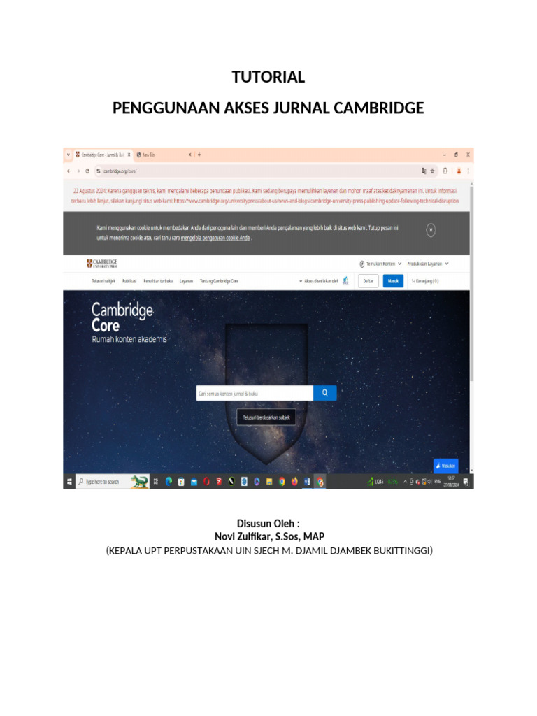 Akses dan Pencarian Jurnal Cambridge | PDF | Business | Computers