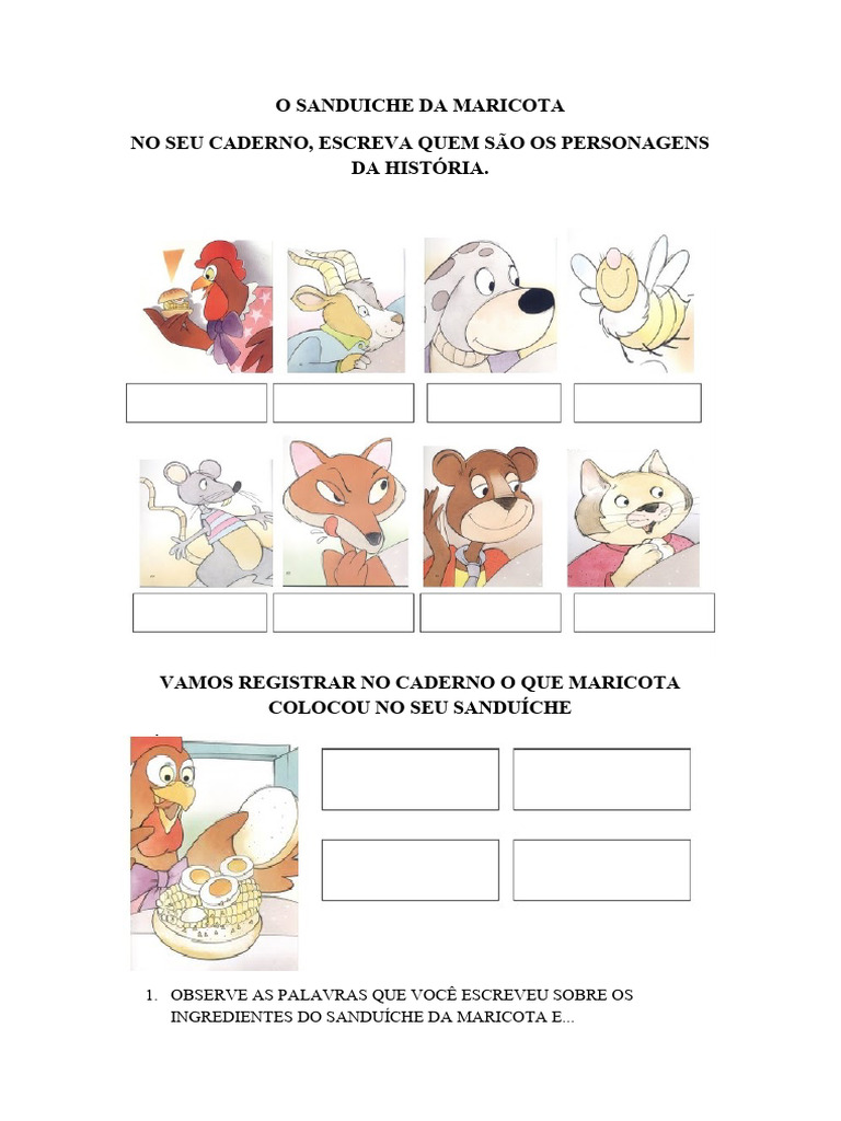 ATIVIDADE-O-SANDUÍCHE-DA-MARICOTA | PDF