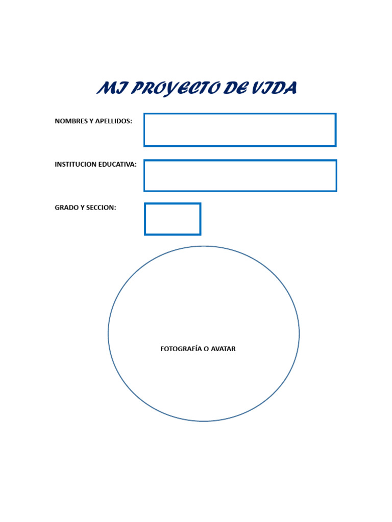 Proyecto de Vida 5to PP | PDF