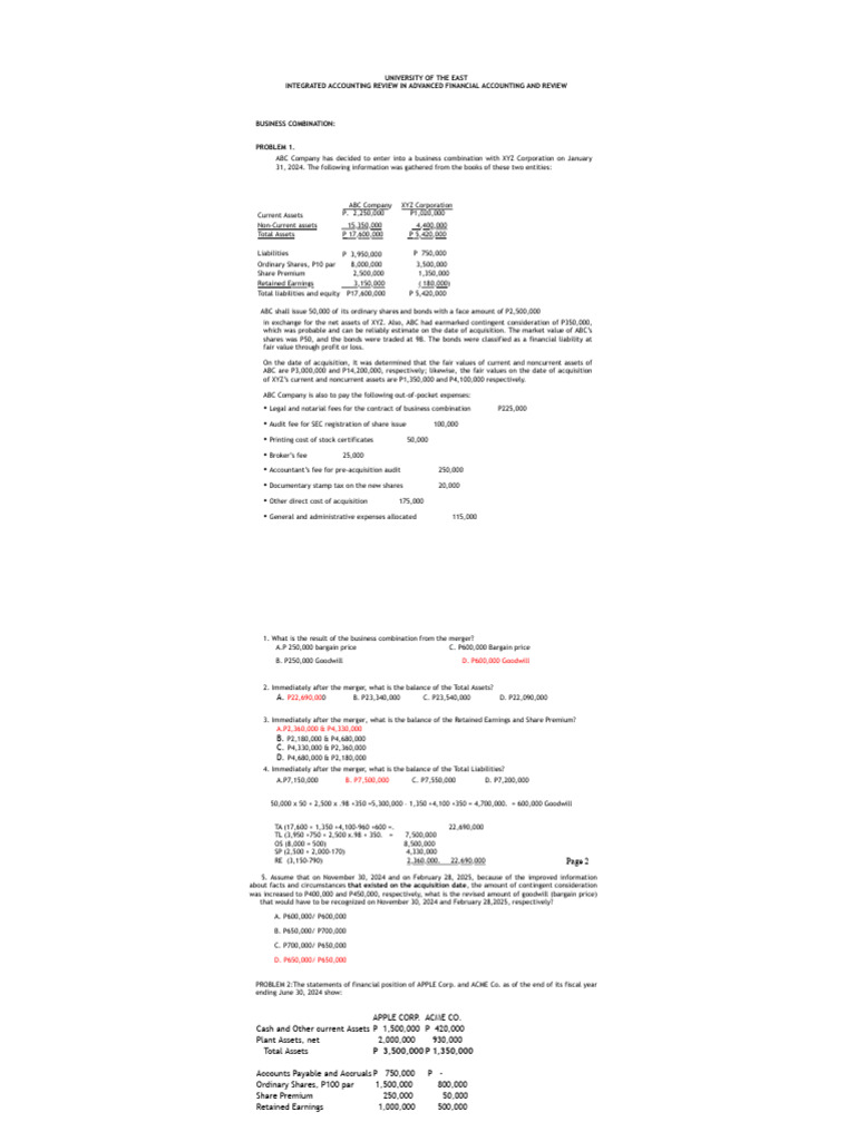 Topic 6 Business Combination 2 Pdf